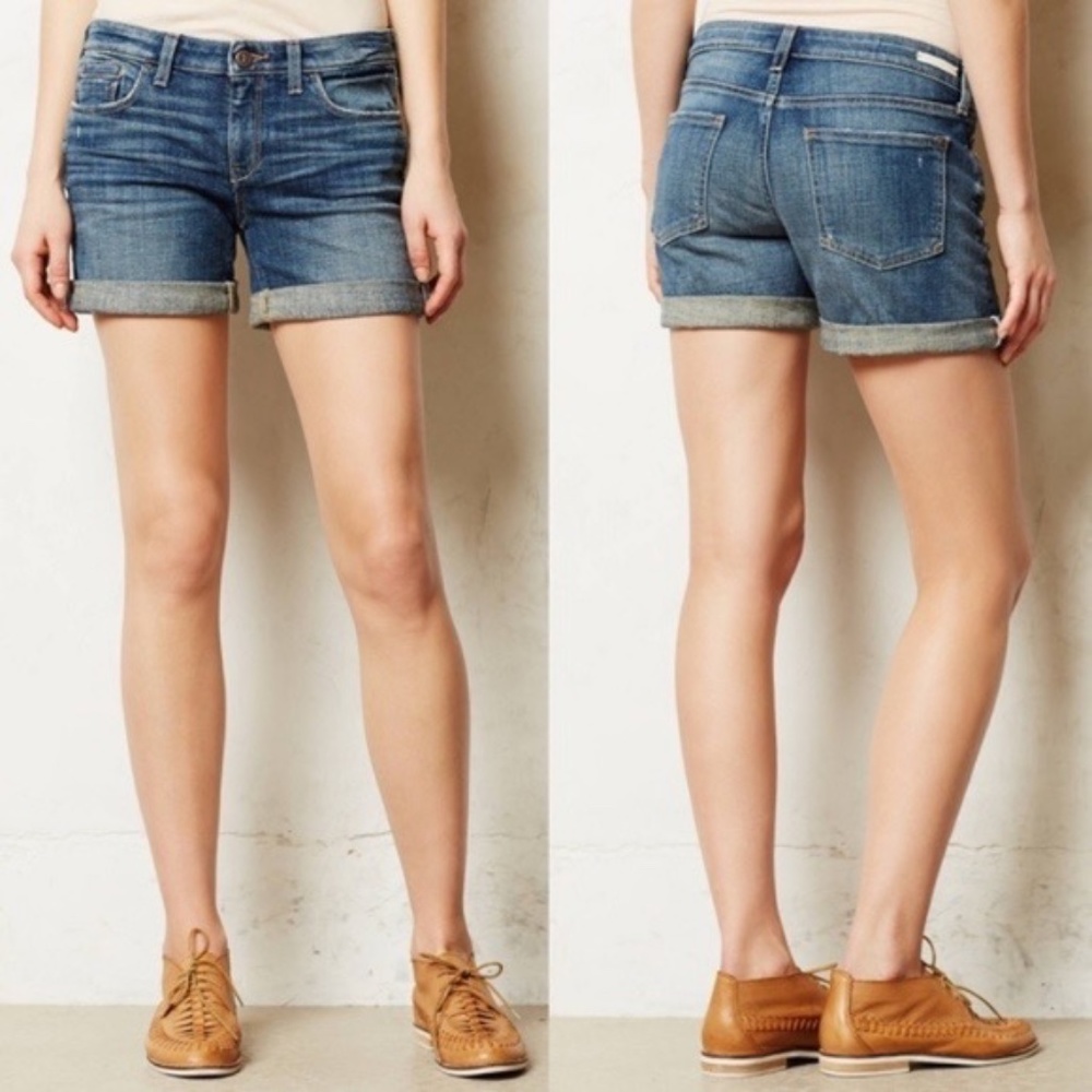 Anthropologie Roll Up Denim Shorts sz 28
